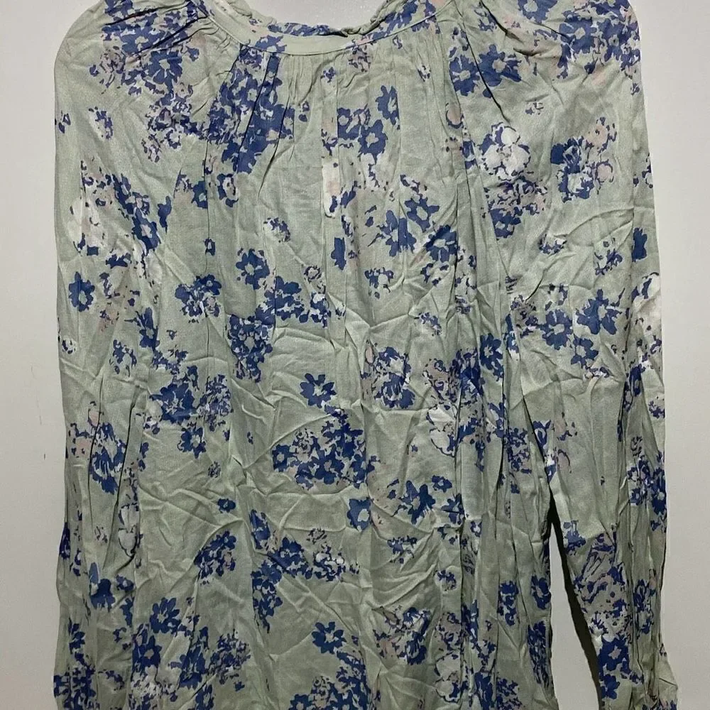 Lucky Brand Women's Multicolor Floral Tassel Ruffled Prairie Blouse Size XL - Picture 10 of 14